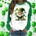 thumbnail image 1 of Craaazy Women's Green Shamrock St Patricks Day Crewneck Long Sleeve Shirts, 1 of 7