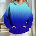 thumbnail image 1 of Craaazy Women's Hoodies Round Neck Pleated Long Sleeve Sweatshirts Loose Casual T-shirt with Pockets Gifts For Women, 1 of 7