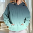 thumbnail image 1 of Craaazy Women's Hoodies Round Neck Pleated Long Sleeve Sweatshirts Loose Casual T-shirt with Pockets Gifts For Women, 1 of 7