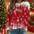 thumbnail image 1 of Craaazy Women's Long Sleeve Christmas Shirts Crewneck Santa Fashion Tops Gifts, 1 of 8