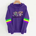 thumbnail image 1 of Craaazy Women's Long Sleeve Hooded Mardi Gras Sweatshirts with Pockets Gifts, 1 of 5