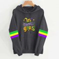 thumbnail image 1 of Craaazy Women's Long Sleeve Hooded Mardi Gras Sweatshirts with Pockets Gifts, 1 of 5