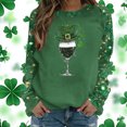 thumbnail image 1 of Craaazy Women's Long Sleeve St Patricks Day Tshirts with Green Shamrock, 1 of 5