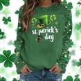 thumbnail image 1 of Craaazy Women's Long Sleeve St Patricks Day Tshirts with Green Shamrock, 1 of 5