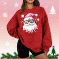 thumbnail image 1 of Craaazy Women's Loose Christmas Print Long Sleeve Casual Crewneck Long Sleeve Tops Gifts, 1 of 5