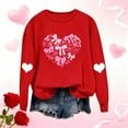 thumbnail image 1 of Craaazy Women's Love Heart Valentine's T-Shirts Casual Long Sleeve Crewneck Tops Gifts, 1 of 5