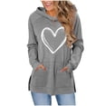 thumbnail image 1 of Craaazy Women's Oversized Hoodies Heart Prints Casual Sweatshirts Gifts, 1 of 6