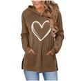 thumbnail image 1 of Craaazy Women's Oversized Hoodies Heart Prints Casual Sweatshirts Gifts, 1 of 6