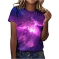 thumbnail image 1 of Craaazy Women's Planets Universe Starry Sky Prints Crewneck Short Sleeve Shirts Gifts, 1 of 6