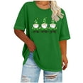 thumbnail image 1 of Craaazy Women's Plus Size St Patricks Day Short Sleeve Tops Round Neck Green Prints T-Shirts Gifts, 1 of 4
