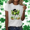 thumbnail image 1 of Craaazy Women's Printed St. Patrick's Day T-Shirt Short Sleeved Round Neck Pullover Casual Tops Gifts, 1 of 5