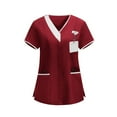 thumbnail image 1 of Craaazy Women's Professional V-Neck Nursing Scrub Top with Multi Pockets and Short Sleeves for Healthcare Work Gift, 1 of 6