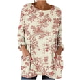 thumbnail image 1 of Craaazy Women's Retro Prints Round Neck Long Sleeve Loose Pockets Sweatshirts Gifts, 1 of 5