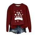 thumbnail image 1 of Craaazy Women's Round Neck Cute Paw Print Long Sleeve Shirt Casual Pullover Tops Gifts, 1 of 2