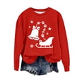 thumbnail image 1 of Craaazy Women's Round Neck Cute Paw Print Long Sleeve Shirt Casual Pullover Tops Gifts, 1 of 2