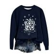 thumbnail image 1 of Craaazy Women's Round Neck Cute Paw Print Long Sleeve Shirt Casual Pullover Tops Gifts, 1 of 2