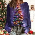 thumbnail image 1 of Craaazy Women's Shirts Casual Christmas Printed Crew Neck Long Sleeve Fashion Xmas Graphic Blouses and Tops Gifts, 1 of 5
