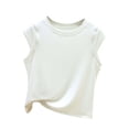 thumbnail image 1 of Craaazy Women's Slim Fit Solid Color Crew Neck Cap Sleeve Top - Ribbed Casual Spring Summer Basic Layering Blouse Gifts, 1 of 5