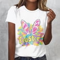 thumbnail image 1 of Craaazy Women's Spring Casual Easter Print Crew Neck Short Sleeve T-Shirt for Vacation and Everyday Outfits Gifts, 1 of 5