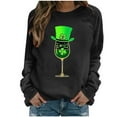 thumbnail image 1 of Craaazy Women's St. Patrick's Day Love Heart Printed Crewneck Long Sleeve Shirts Gifts, 1 of 7