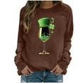 thumbnail image 1 of Craaazy Women's St. Patrick's Day Love Heart Printed Crewneck Long Sleeve Shirts Gifts, 1 of 7