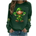 thumbnail image 1 of Craaazy Women's St Patricks Day Clothes Long Sleeved Round Neck Fashion St Patricks Print Tops Gifts, 1 of 4