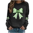 thumbnail image 1 of Craaazy Women's St Patricks Day Clothes Long Sleeved Round Neck Fashion St Patricks Print Tops Gifts, 1 of 4