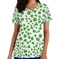 thumbnail image 1 of Craaazy Women's St Patricks Day Short Sleeve Shirts Casual V-neck Pockets Tops Gifts, 1 of 6