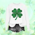 thumbnail image 1 of Craaazy Women's St Patricks Day Sweatshirts Casual Loose Round Neck Long Sleeve Tops with Comfy Shamrock Prints, 1 of 4