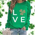 thumbnail image 1 of Craaazy Women's St Patricks Day Sweatshirts with Green Shamrock, 1 of 5