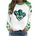 thumbnail image 1 of Craaazy Women's St Patricks Day Tops Casual Printed Round Neck Loose Long Sleeve Capless Festival Clothing Gifts, 1 of 5