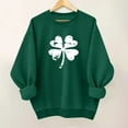 thumbnail image 1 of Craaazy Women's St Patricks Long Sleeve Shirts Round Neck Green Comfy Shamrock Tops, 1 of 6
