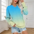 thumbnail image 1 of Craaazy Women's Sweatshirts Tie Dye Gradient Long Sleeve V Neck Shirts Fall Winter Tops with Pockets Casual Pullover Sweatshirt Gifts For Women, 1 of 5