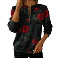 thumbnail image 1 of Craaazy Women's Valentine Half Zip Long Sleeve Sweatshirts Gifts, 1 of 5