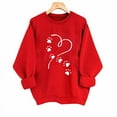 thumbnail image 1 of Craaazy Women's Valentine Printed Long Sleeve Tops Casual Crewneck Heart Graphics Shirt Gifts, 1 of 7