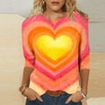 thumbnail image 1 of Craaazy Women's Valentines Day Crew Neck 3/4 Sleeve Cozy Love Shirts Gifts, 1 of 6
