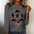thumbnail image 1 of Craaazy Women's Valentines Day Tshirt Crew Neck Long Sleeve Shirts with Hearts Graphic Gifts, 1 of 3