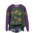 thumbnail image 1 of Craaazy Womens Casual Carnival Holiday Long Sleeve Crewneck Mardi Gras Tops Gifts, 1 of 3