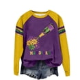 thumbnail image 1 of Craaazy Womens Casual Carnival Holiday Long Sleeve Crewneck Mardi Gras Tops Gifts, 1 of 3