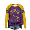 thumbnail image 1 of Craaazy Womens Casual Carnival Holiday Long Sleeve Crewneck Mardi Gras Tops Gifts, 1 of 3