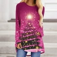 thumbnail image 1 of Craaazy Womens Christmas Shirts Funny Xmas Santa Cute Christmas Tree With Lights Printing Tops Gifts For Women, 1 of 5