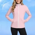 thumbnail image 1 of Craaazy Womens Full Zip Sun Protective Jacket High Neck Raglan Sleeve UPF 50+ Athletic Topss With Side Pockets Gifts, 1 of 7