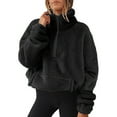 thumbnail image 1 of Craaazy Womens Half Zip Fleece Sweatshirt Soft Warm Fleece Pullover With Pockets Gifts For Women, 1 of 5