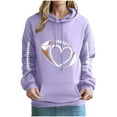 thumbnail image 1 of Craaazy Womens Hoodies Rugby Printed Pocket Long Sleeve Hooded SweatShirts Drawstring Tops Gifts For Women, 1 of 3
