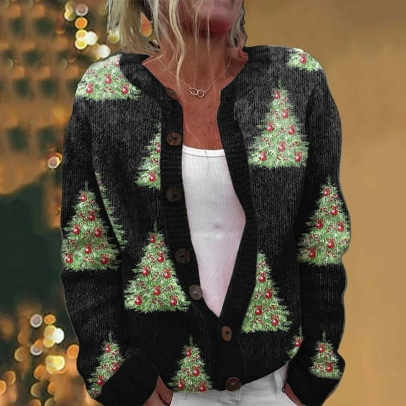 Craaazy Womens Shirts Cardigan Long Sleeve Hollowed Out Cute Floral Print Open Front Button Down Fall Winter Coat Gifts for Women