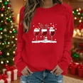 thumbnail image 1 of Craaazy Womens Shirts Round Neck Sweatshirt Santa Graphic Christmas Trees With Lights Printed Christmas Fashion Casual Printed Loose Long Sleeve Tops Gifts, 1 of 4