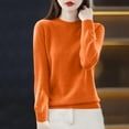 thumbnail image 1 of Craaazy Womens Sweaters Long Sleeve Fashionable Round-Neck Solid Color Knitted Sweater Gifts for Women, 1 of 3