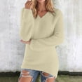 thumbnail image 1 of Craaazy Womens Tops Casual V Neck Long Sleeve Fleece Pullover Soft Furry Winter Womens Shirts Gifts for Women, 1 of 7