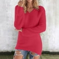 thumbnail image 1 of Craaazy Womens Tops Casual V Neck Long Sleeve Fleece Pullover Soft Furry Winter Womens Shirts Gifts for Women, 1 of 7