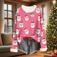thumbnail image 1 of Craaazy Womens Tops Colorful Christmas Prints Fleece Crew Neck Long Sleeve Trendy Xmas Pullover Gifts for Women, 1 of 7